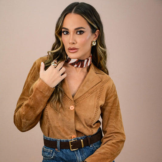 Lenço de Seda Thais Terracota