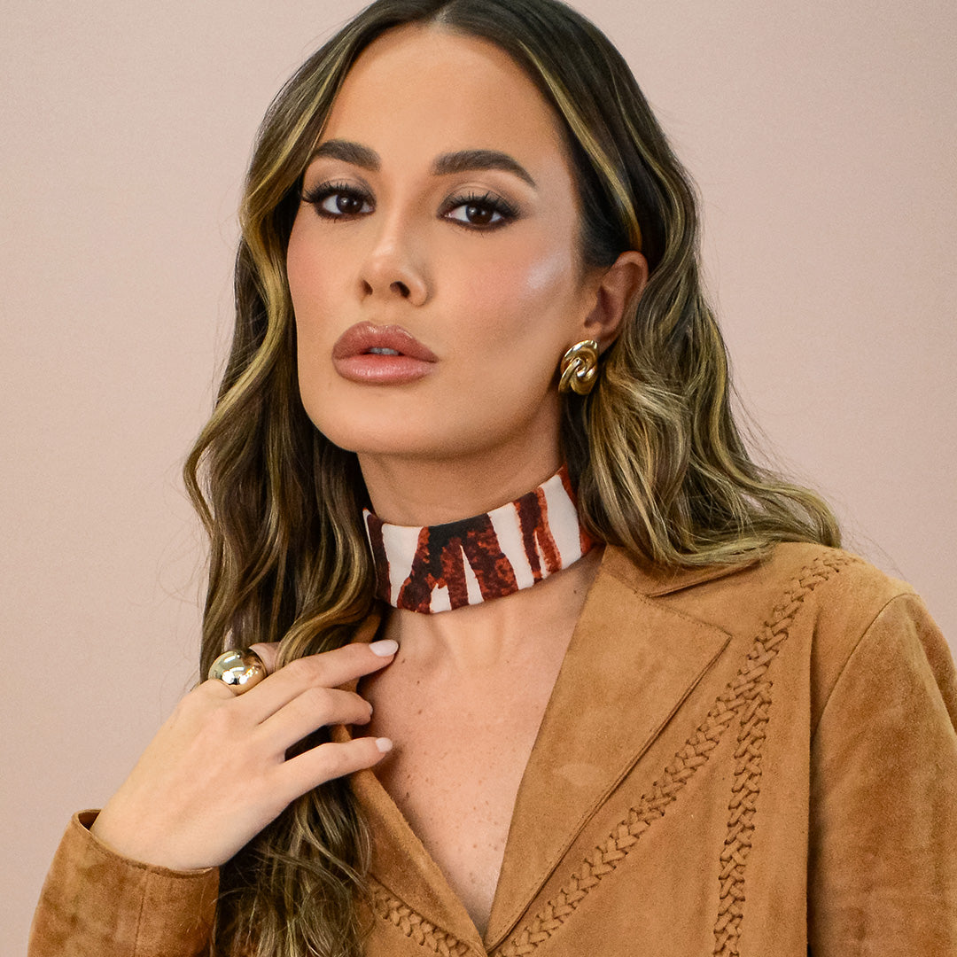 Lenço de Seda Thais Terracota