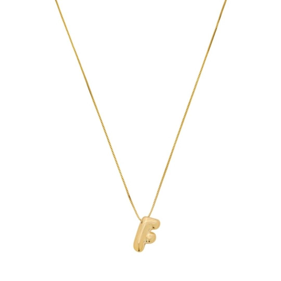 Colar com Letra Inicial Bold Folheado a Ouro 18k