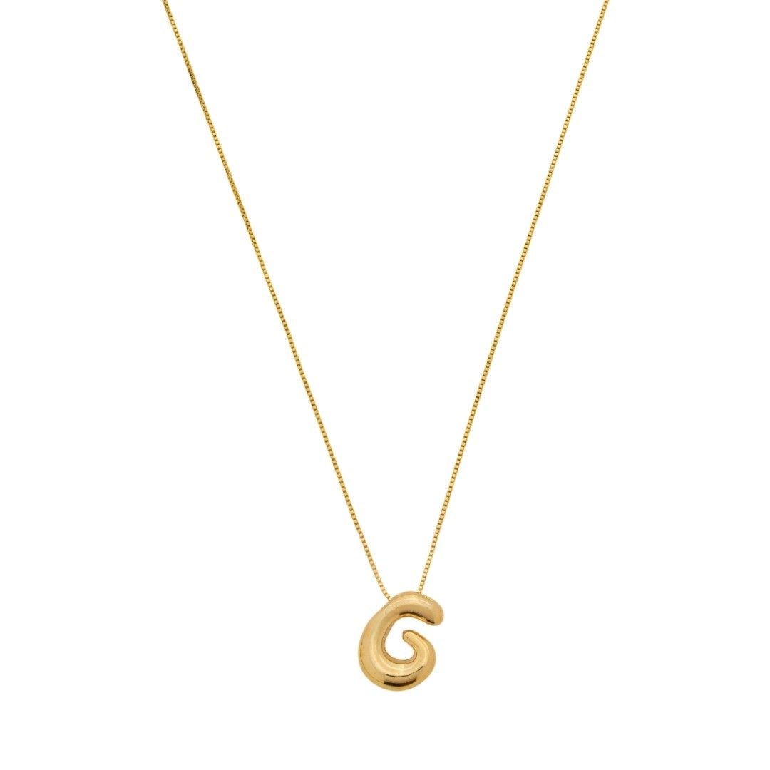 Colar com Letra Inicial Bold Folheado a Ouro 18k