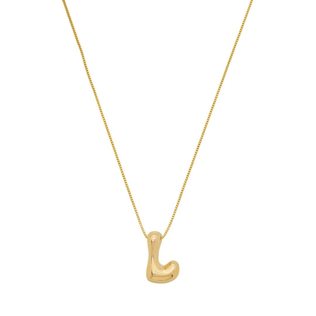 Colar com Letra Inicial Bold Folheado a Ouro 18k