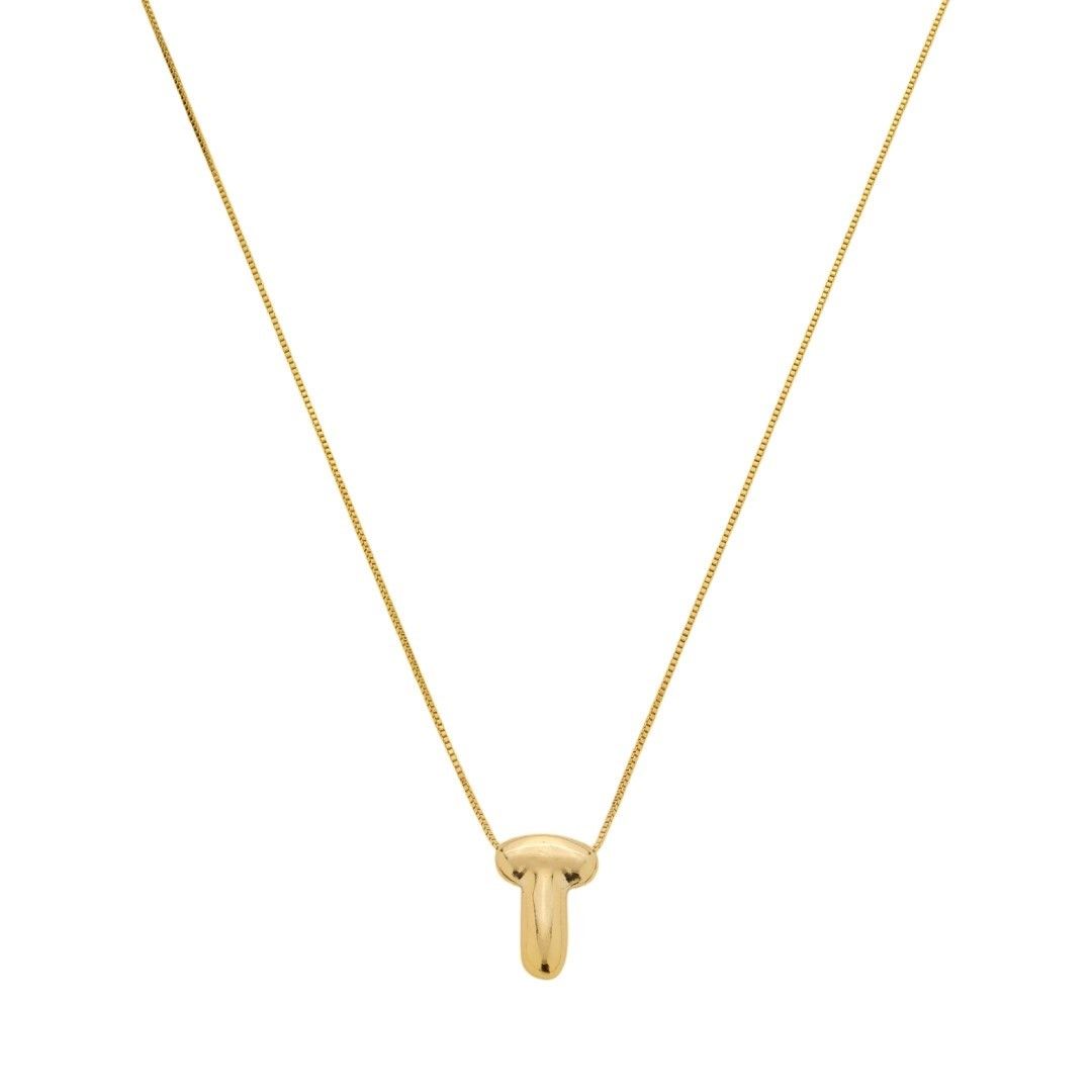 Colar com Letra Inicial Bold Folheado a Ouro 18k