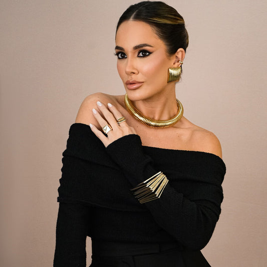 Mix de Pulseiras Quadradas Larissa Folheado a Ouro 18k