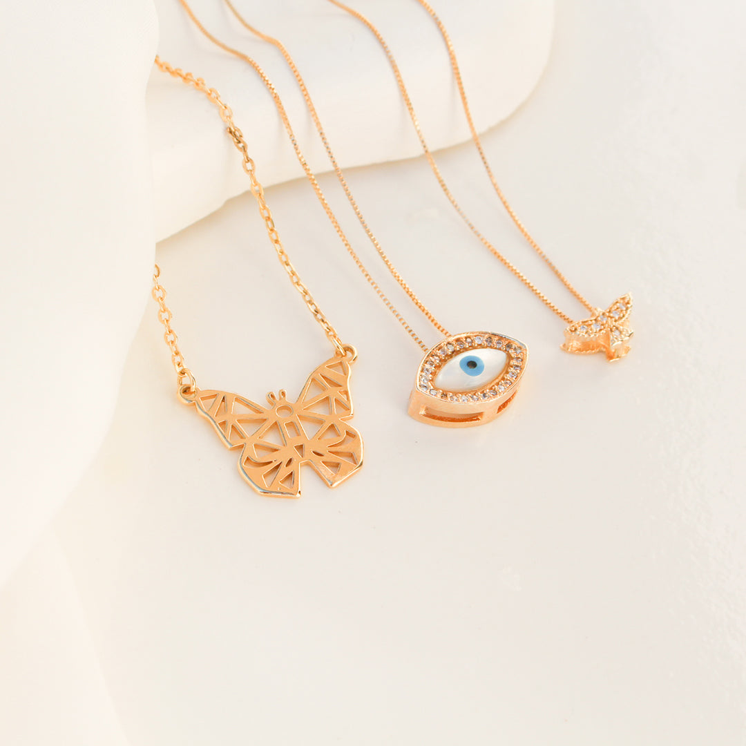 Colar Iris Olho Grego Madrepérola e Zircônias Folheado a Ouro 18k