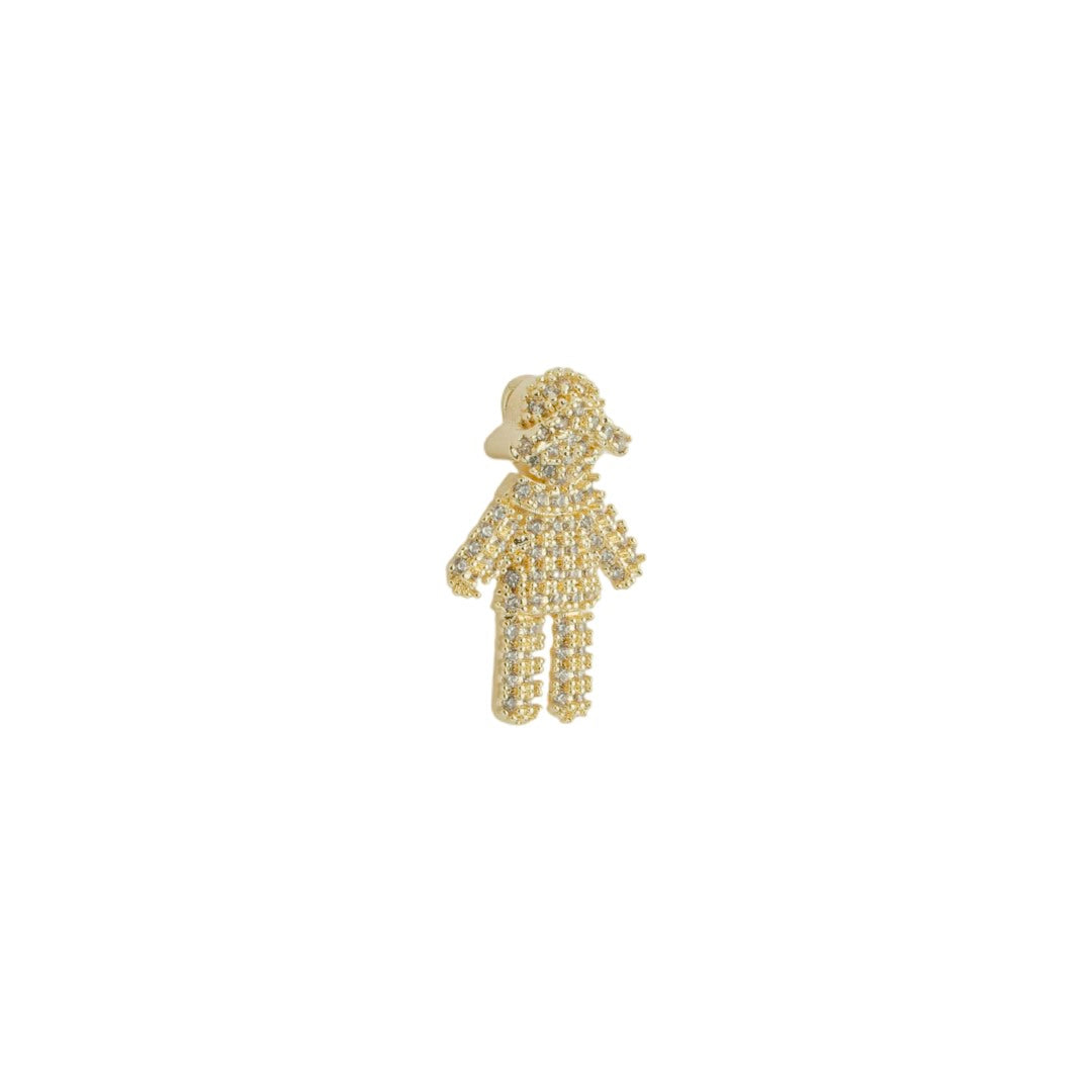 Pingente Menina Zircônias Folheado a Ouro 18k