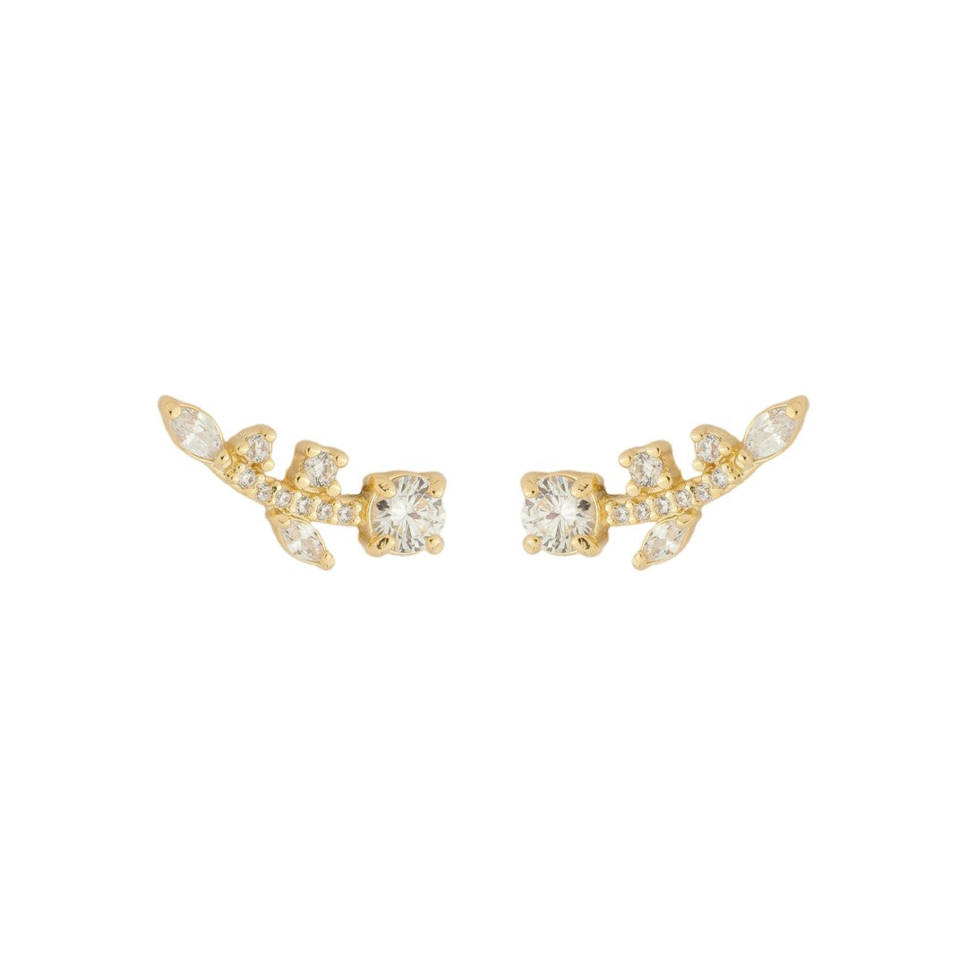 Brinco Ear Cuff July Zircônias Folheado a Ouro 18k