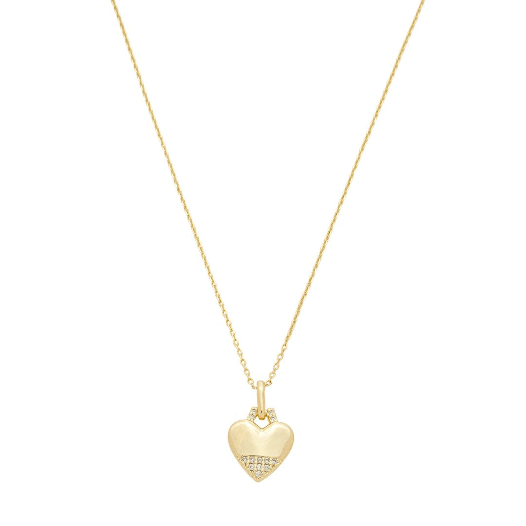 Colar Cathy Pingente Coração Zircônias Folheado a Ouro 18k
