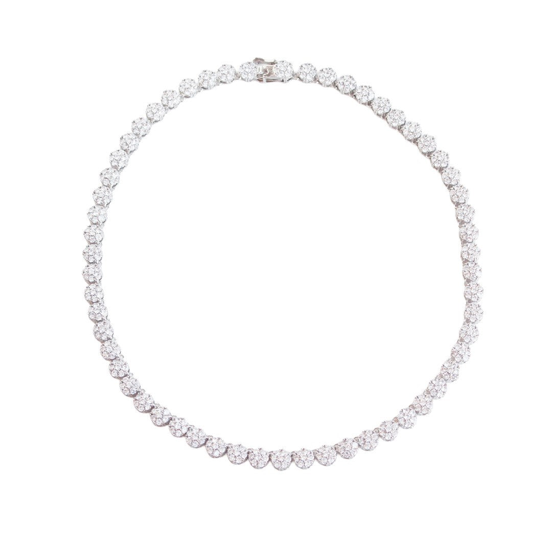 Colar Riviera Kim Zircônias Folheado em Ródio Branco