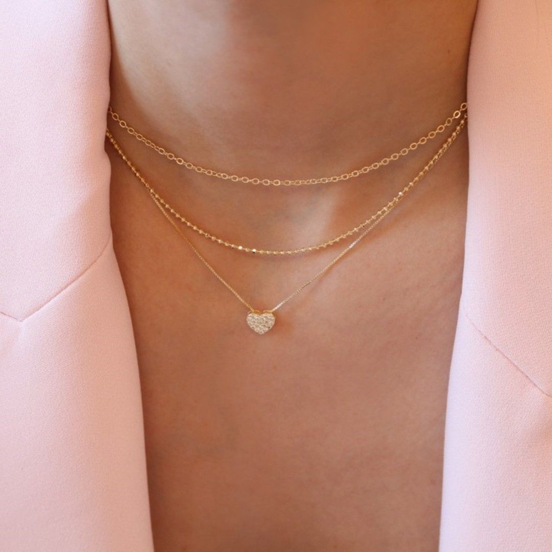 Choker Três Voltas Ana Beatriz Coração Folheado a Ouro 18k
