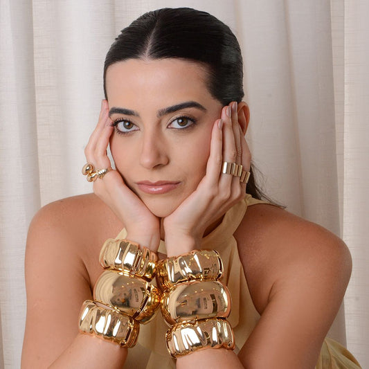 Bracelete Bold Trabalhado Kate Dourado