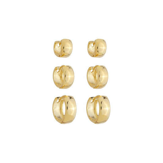 Trio de Argolinhas Cris Folheado a Ouro 18k