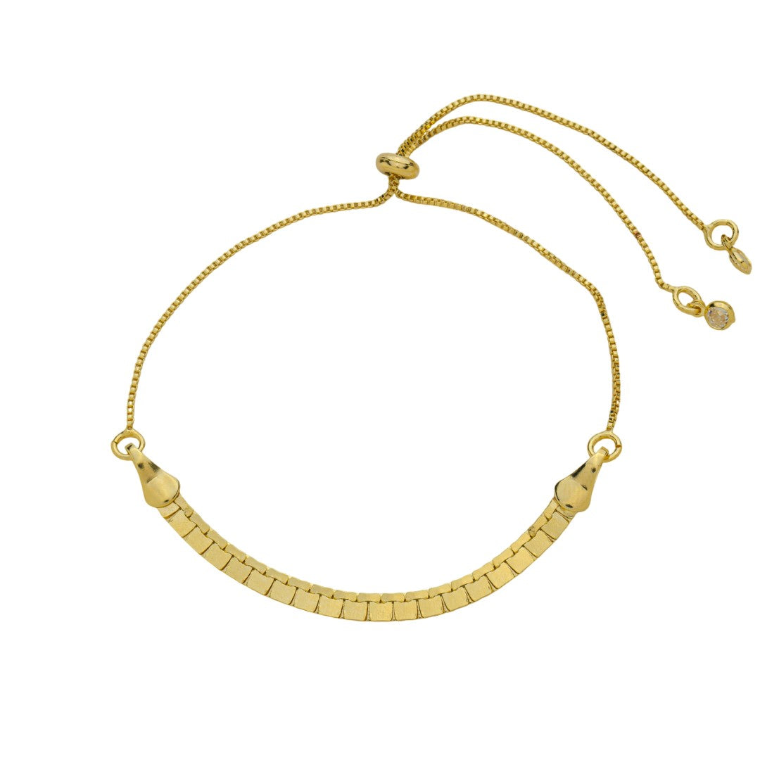 Pulseira Ajustável Malha Anielle Folheada a Ouro 18k