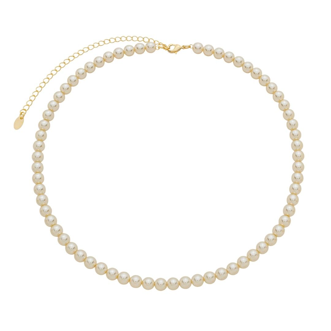 Colar Pérolas Léia Folheado a Ouro 18k