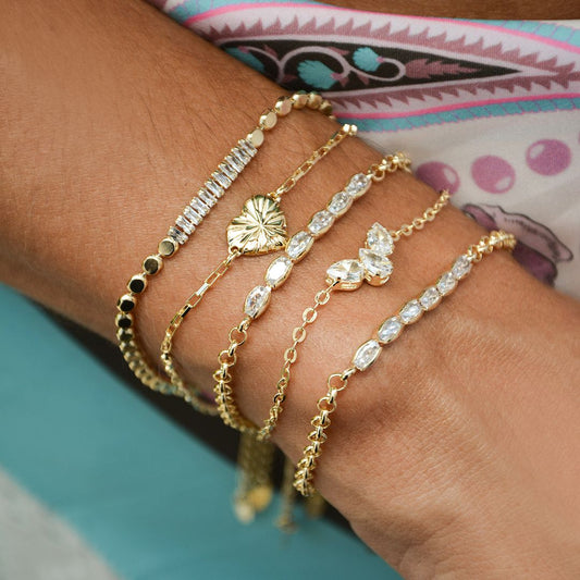 Pulseira Elos Português Janaína Oval Zircônia Folheada Ouro 18k