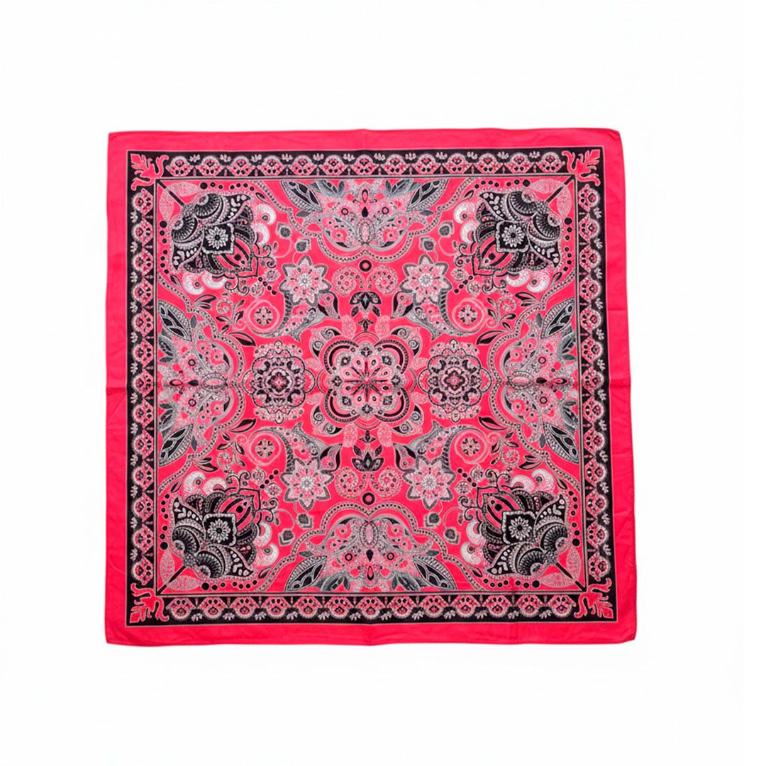 Lenço de Seda Maitê Étnica Pink