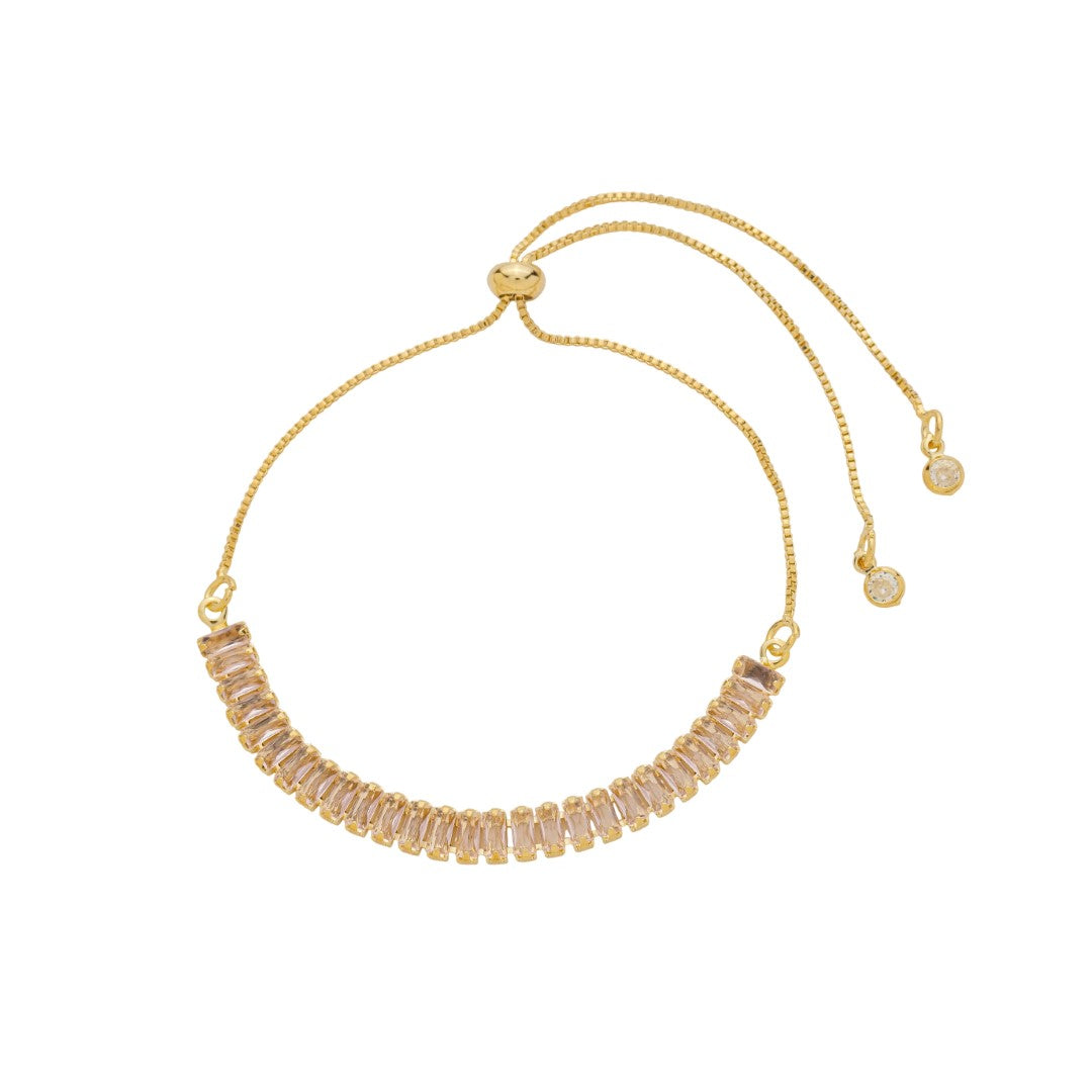 Pulseira Rivera Taylor Zircônia Rosa Folheada à Ouro 18k