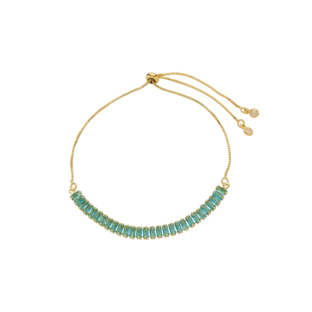 Pulseira Rivera Taylor Zircônia Azul Folheada à Ouro 18k