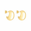 Brinco Meia Argola Jade Folheado a Ouro 18k