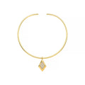 Gargantilha Serena Pingente Losango Folheada a Ouro 18k