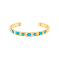Bracelete Stefani Turquesa Folheado a Ouro 18k