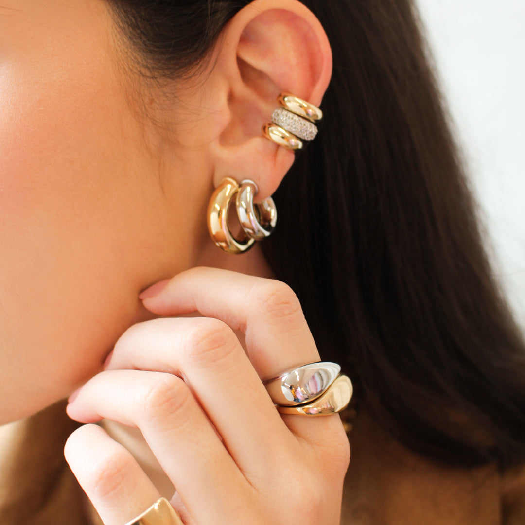 Brinco de Argola Tubo Lele P Folheado a Ouro 18k