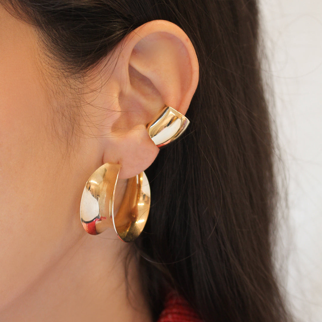 Brinco Argola Vintage G Hellen Folheada a Ouro 18k