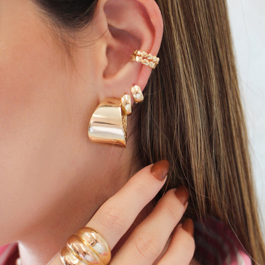 Brinco de Argola Bold Mabel Folheado a Ouro 18k