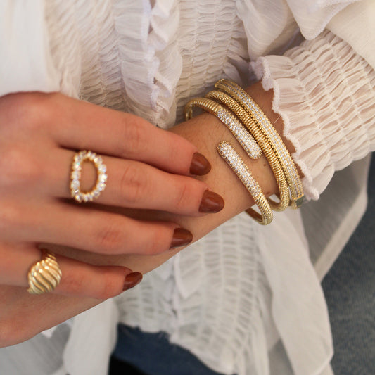 Bracelete Camila Articulado Zircônias Folheado a Ouro 18k