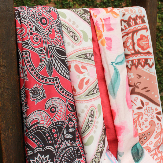 Lenço de Seda Maitê Étnica Pink