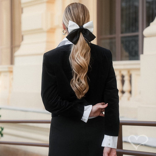 Mix Nat Mosca - Laço Carol Preto e Branco e Argola Ariel G