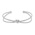 Bracelete Feminino Folheado em Ródio Branco 2 Voltas Nó Rafaella Piuka - Piuka