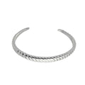 Bracelete Lorena Metal Trabalhado Folheado em Ródio Branco Piuka - Piuka
