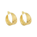 Brinco de Argola Texturizada Michelle Folheado a Ouro 18k - Piuka