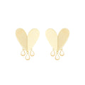 Brinco de Coração Melina Off White Folheado a Ouro 18k - Piuka