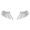 Brinco Ear Cuff Brigite Zircônias Franjas Folheado em Ródio Branco - Piuka