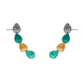 Brinco Ear Cuff Callie Gotas Zircônias Coloridas Folheado a Ouro 18k Piuka - Piuka