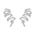 Brinco Flavia Ear Cuff Folheado em Ródio Branco - Piuka
