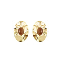 Brinco Oval Laura Marrom Folheado a Ouro 18k - Piuka