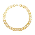 Colar Curto Aline Elos Cravejados Zircônias Folheado a Ouro 18k - Piuka