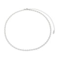 Colar Curto Linda Elos Diamantados Folheado em Ródio Branco - Piuka
