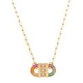 Colar Feminino Rafa Locker Baguete Zircônias Coloridas Folheado a Ouro 18k - Piuka