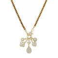 Colar Longo Mel Cristais Marrom Penca Pingentes Folheado a Ouro 18k - Piuka
