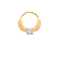 Piercing de Furo Argola Torção 8mm Allana Zircônia Dourado Piuka - Piuka