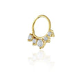 Piercing de Furo Piuka Argola Torção 8mm Lindy Coroa Zircônias Dourado - Piuka