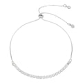 Pulseira Ajustável Folheada em Ródio Branco Riviera Chiara Zircônia Mini Cristal - Piuka