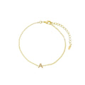 Pulseira Personalizada Inicial Cravejada Zircônias Folheado a Ouro 18k - Piuka