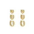 Trio de Brincos Ana Livia Folheado a Ouro 18k - Piuka
