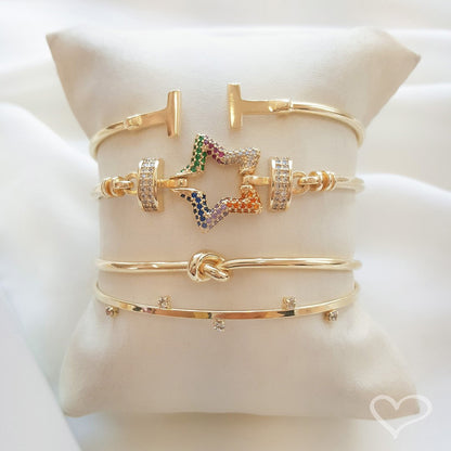 Bracelete Feminino Folheado a Ouro 18k Nó Manu Piuka