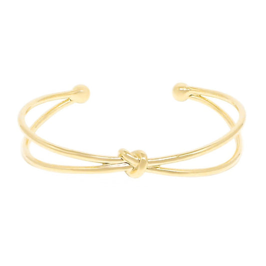 Bracelete Feminino Folheado a Ouro 18k 2 Voltas Nó Rafaella Piuka