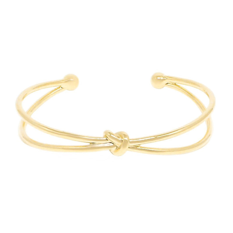 Bracelete Feminino Folheado a Ouro 18k 2 Voltas Nó Rafaella Piuka